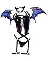Beauty Costume Cosplay Anime Game Witch Queen Devil Devil Gothic Gothic Strap Lingerie Shows Belly Sexy Cute Top and Bottom Set Cute Costume Set Top violetinė