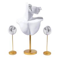 3pcs/set Resin Mannequin Stand Light Luxury Ear Accessories Rack Resin Human Ear Model Black 3 styles balta