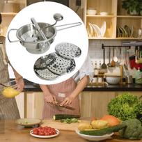 Nerūdijančio plieno maisto malūnėlis, su 3 šlifavimo diskais, rankinis alkūninis, priedai, sukamasis malūnėlis, ergonomiškas gray