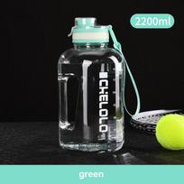 2000ml Tritan Sport Kettle Large GYM Bottle BPA Free 1 Gallon Outdoor Travel Cycling Leakproof Water Bottle Cup 1.5 2 Liter žalia