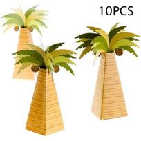 10Pcs Paper Box Eco-Friendly Coconut Tree Carton Marriage Candy Wrapping Box Wedding Paper Carton Party Palm Tree Carton 10Pcs