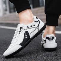 One-pedal Doudou shoes, new summer men's shoes, trendy genuine men's shoes, breathable black casual board shoes for men 39