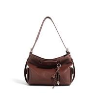 First layer cowhide premium bucket bag lazy soft leather shoulder armpit bag fashionable versatile messenger bag commuting autumn and winter