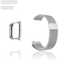 20 mm dirželis skirtas Amazfit Bip 3 5 S Lite Band GTS 2 4 Mini apyrankei su dėklu TPU ekrano apsauga Metalinė magnetinė kilpa laikrodžio dirželis 20mm Watchband sidabras