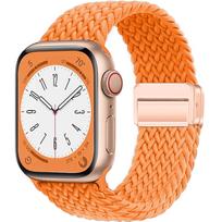 Pintas dirželis Apple Watch apyrankei 40mm 45mm 41mm 44mm 49mm 38 magnetinė sagtis Nailoninė apyrankė iWatch serijai se 7 5 6 8 9 Ultra 2 38mm 40mm 41mm oranžinė