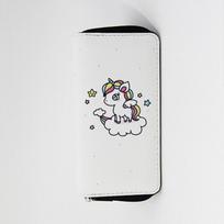 Anime peripheral unicorn long zipper wallet, wallet clutch
