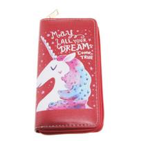 Anime peripheral unicorn long zipper wallet, wallet clutch