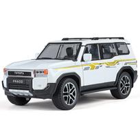 1:24 mastelio Toyota Land Cruiser Prado LC250 visureigis, lydinio lieto modelio automobilis, su garsu ir šviesa, vaikų žaislas, kolekcinis daiktas, gimtadienio dovana berniukui balta