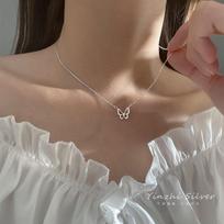 Hollow butterfly diamond necklace female ins tide Internet celebrity temperament collarbone chain niche design sense simple Mori neck chain