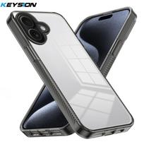 KEYSION Transparent Case for iPhone 16 Pro Max 15Plus TPU+PC Anti-slip HD Clear Shockproof Phone Cover for iPhone 15 Pro 16 Plus for iPhone 16 juoda