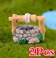 2 vnt. Pasakų sodo miniatiūrinės vandens šulinio figūrėlės Miniatiūrinis rankdarbis „Pasidaryk pats“ ornamentas Sodo dekoras