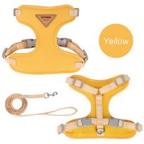 Cat Puppy Outdoor Walking Supplies Fashion Pet Harness and Leash Set for Small Dogs Cats Breathable Durable Kitten Harnesses XS-suit 2-3kg geltona