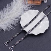 Sexy Minimalist Strapless Bra With Diamond-studded Metal Non-slip Straps For Women Crystal Invisible Lingerie Straps 1.8cm hook white