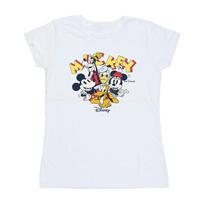 Disney Womens/Ladies Mickey Mouse Group Cotton T-Shirt L balta