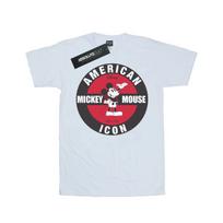 Disney Womens/Ladies Mickey Mouse American Icon Cotton Boyfriend T-Shirt XXL balta