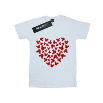 Disney Womens/Ladies Mickey Mouse Heart Silhouette Cotton Boyfriend T-Shirt XXL balta