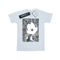 Disney Womens/Ladies Mickey Mouse Lines Cotton Boyfriend T-Shirt S balta