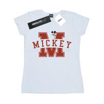 Disney Womens/Ladies Mickey Mouse Letter Peak Cotton T-Shirt L balta