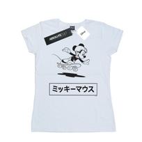 Disney Womens/Ladies Mickey Mouse Skating Cotton T-Shirt L balta