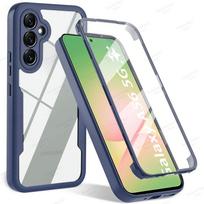 360° viso korpuso dėklas Samsung Galaxy A56 A36 A26 A55 A34 A54 A35 A25 A15 A53 A13 A14 A52 atsparus smūgiams ekrano apsauginis dangtelis A56 5G mėlyna