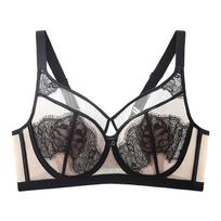 Underwear Women's Thin Soft Steel Rim Bra with Side Breasts Sexy and Comfortable Lace Bra 34/75B juoda