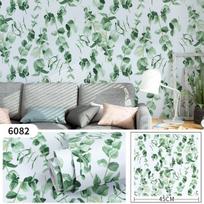 Sustorintas PVC lipnus vandeniui atsparus tapetas su augalų ir gėlių raštu, skirtas pasidaryk pats baldų renovacijai, namų dekorui, sienų lipdukas 45cm*10m gray