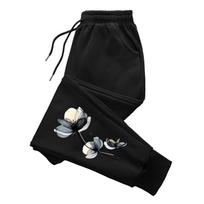 Flower Painting Sweatpants for Woman Home Outdoor Comfort Breathable Casual Trousers Ladies Yoga Fitness Versatile Jogger Pants S juoda