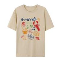 Vintage Aesthetics Italian Market T-shirt Summer Sardine Seafood Cute La Dolce Vita Gourmet Shirt Women's Relaxed Vacation S