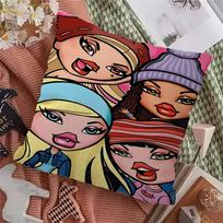 Bratz Doll Anime Pillow Gift Home Office Decoration Pillow Bedroom Sofa Car Cushion CoverPillow Case 12x12Inch black