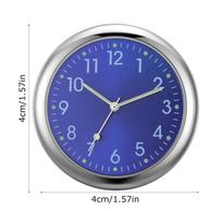 Mini Car Clock Ornaments Luminous 5 Colors Auto Stick-On Digital Watch Mechanics Quartz Motorcycle Clocks Car Decoration mėlyna