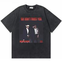 Oversized Acid-Wash Vintage Short-Sleeve T-Shirt Featuring Metro Boomin x Future  We Don't Trust You  Album Cover Graphic Print L