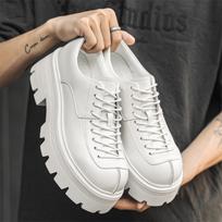 Shoes for Men British Style Thick Sole Casual Derby Shoes High Quality Fashion Comfor Platform Mans Leather Shoes 38 balta