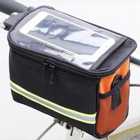 Cycling Bike Bicycle Insulated Front Bag Mtb Bike Handlebar Bag Basket Pannier Cooler Bag With Reflective Strip black