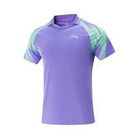 Li-Ning Unisex Rookie Series Table Tennis Quick-Dry T-Shirt Fluorescent Star Purple AAYV117-3 M
