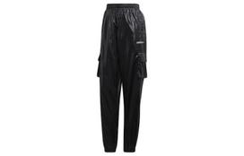 Adidas Originals megztos kelnės moteriškos juodos vidutinio prigludimo tiesios kelnės GC8755 S black
