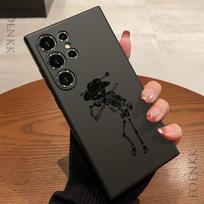 Black Skull Smiling Devil Print Phone Case for Samsung Galaxy S25 S24 S23 S22 S21S20 Note 10 20 Lite Ultra FE Plus 5G Soft Cover S22 5G