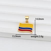 Venezuela Map Copper Pendant Necklace with Flag & Oil Drip Design Pendant Only