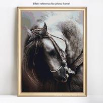 „Pasidaryk pats“ deimantų siuvinėjimas Gyvūnų arklys Visas apvalus paveikslas Kalnų krištolinio deimantų tapyba 20X30CM gray