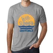 Vyriškas Vintažinis Marškinėliai Grafinis T-shirt Metas Pasakyti Labas Vasarai Grenoble Pilkas Melanžas XS viržių pilka spalva