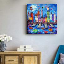 Deimantinė tapyba Pastatas Visas apvalus deimantinis mozaika Vaizdingas deimantinis siuvinėjimas Kalnų krištolas paveikslėlis 30x30CM