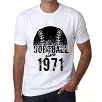 Men’s Vintage Tee Shirt Graphic T Shirt Softball Since 1971 White XS balta