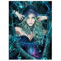 5d DIY Diamond Painting Woman Witch Full Round Cross Stitch Diamond Embroidery 20X30CM