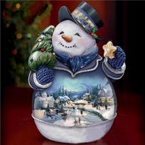 Full 5D Diy Diamond Painting Jolly Snowman Embroidery Cross Stitch Home Decor Handmade Gift 25x25cm blue