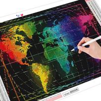Diamond Embroidery Map Landscape Diamond Painting Cross Stitch Picture 20X30CM