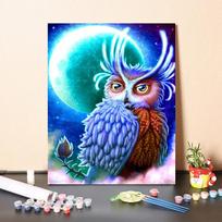 Rankomis tapytas „pasidaryk pats“ skaitmeninis aliejinis paveikslas, dekompresinis tapymas pagal skaičius, namų dekoravimas, tapyba ant drobės 40x50cm no frame blue