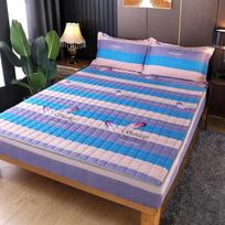 Sutirštintas dygsniuotas lovos užtiesalas neslystantis vientisas lovos užtiesalas paklodė čiužinio apsauginis užvalkalas Simmons apsauginis užvalkalas visapusiškas 120x200cm blue