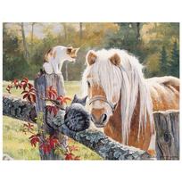 Arklio paveikslas deimantinis siuvinėjimas „pasidaryk pats“ deimantinis paveikslas, pilnas apvalus gyvūnas, deimantinis mozaikos siuvinėjimas kryželiu Full Round 20x30CM beige
