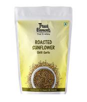 Skrudintos saulėgrąžų sėklos su čili ir česnaku (30 g), Aštrios saulėgrąžų sėklos, kepti čili česnakai, tikri elementai beige
