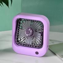 Square Cute Mini Portable USB Charging Desktop Fan Summer Cooling Fan Cooler 2 Wind Speed Adjustable žalia