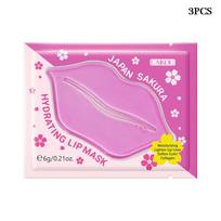 3/5/10 vnt. LAIKOU Cherry Blossom lūpų kaukė 6 g lūpų priežiūros drėkinamoji maitinamoji lūpų pleistras 3PCS pink